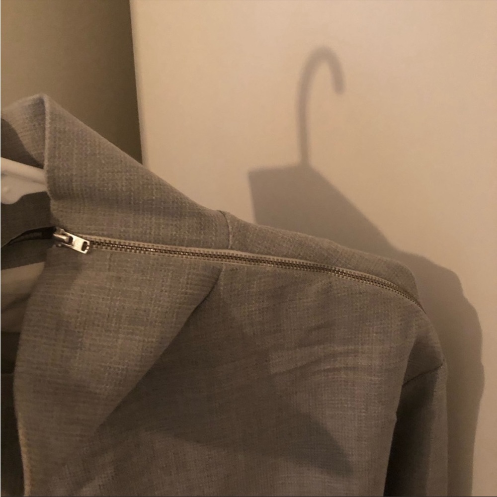 Zara really cool grey crop shirt with attached white button down.  Size medium. - Picture 7 of 10